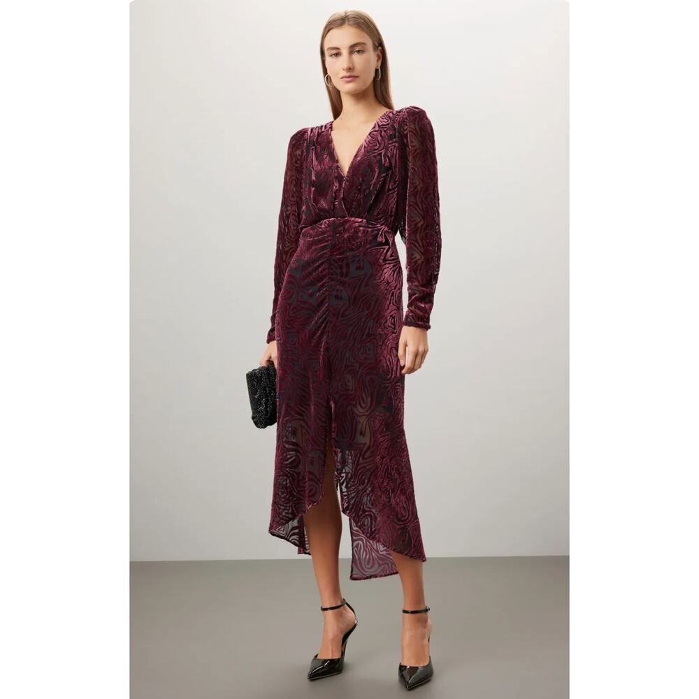 Ronny Kobo Collective Burnout Ruched Dress Size 8
